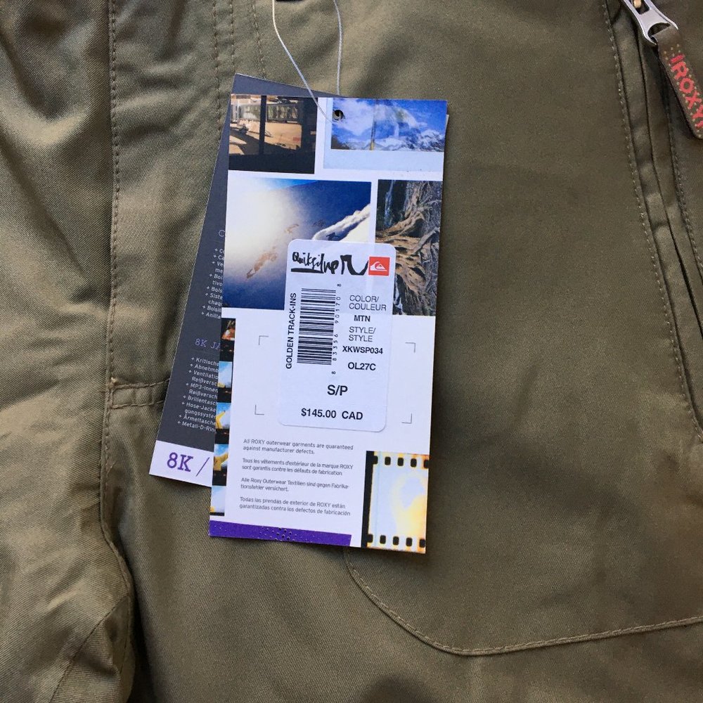 Roxy Snowboard Army Green SnowPants size Small - Picture 7 of 9